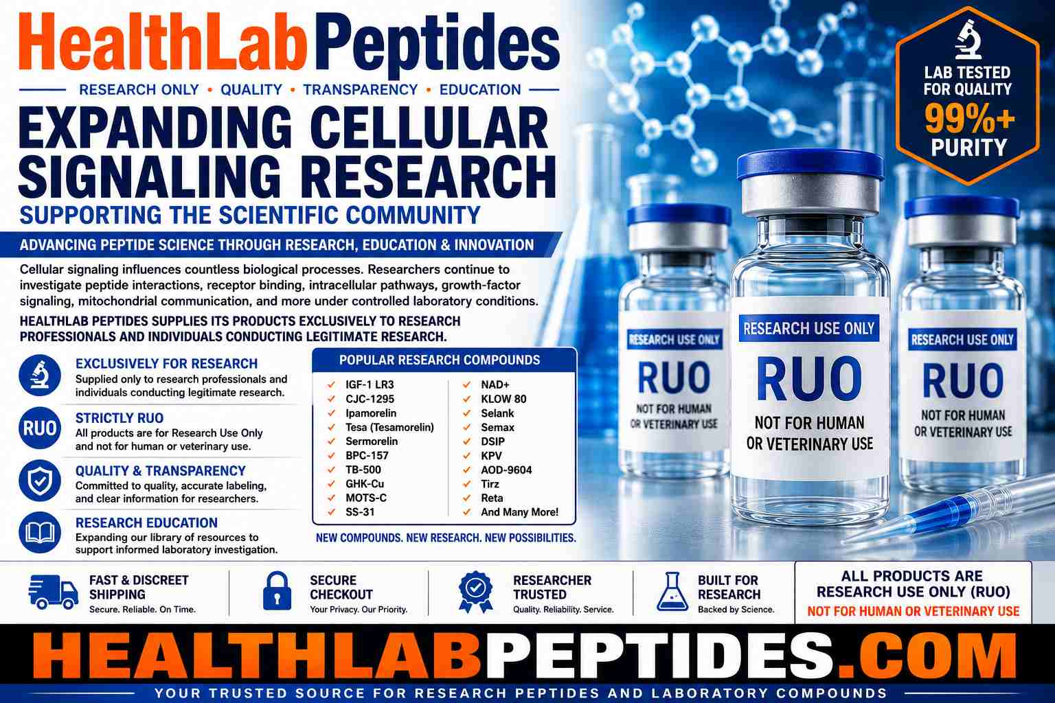 HealthLab Peptides cellular signaling peptide research resources for laboratory researchers